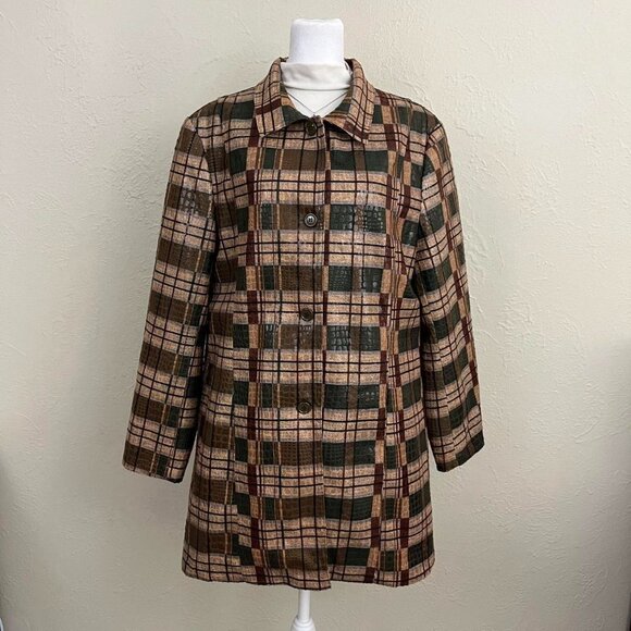 y2k plaid snake print downtown it girl jacket - Picture 2 of 8